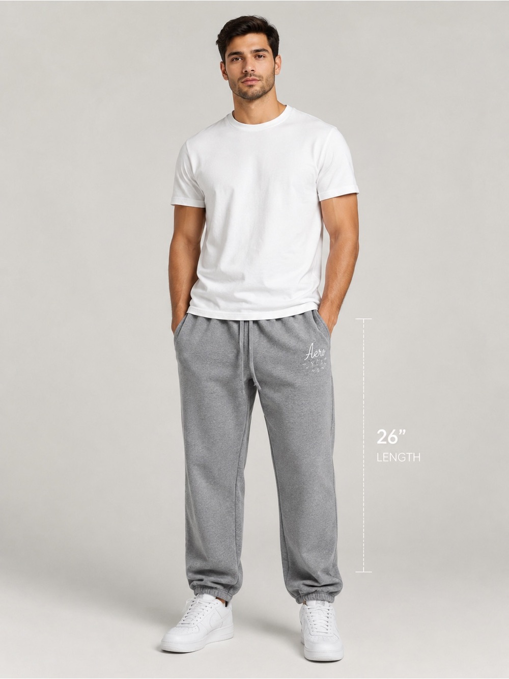 Men's AERO Gray Jogger Pants - Size Large